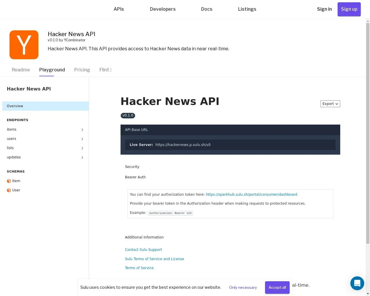 Show HN: Hacker News API 游乐场 - Project Screenshot