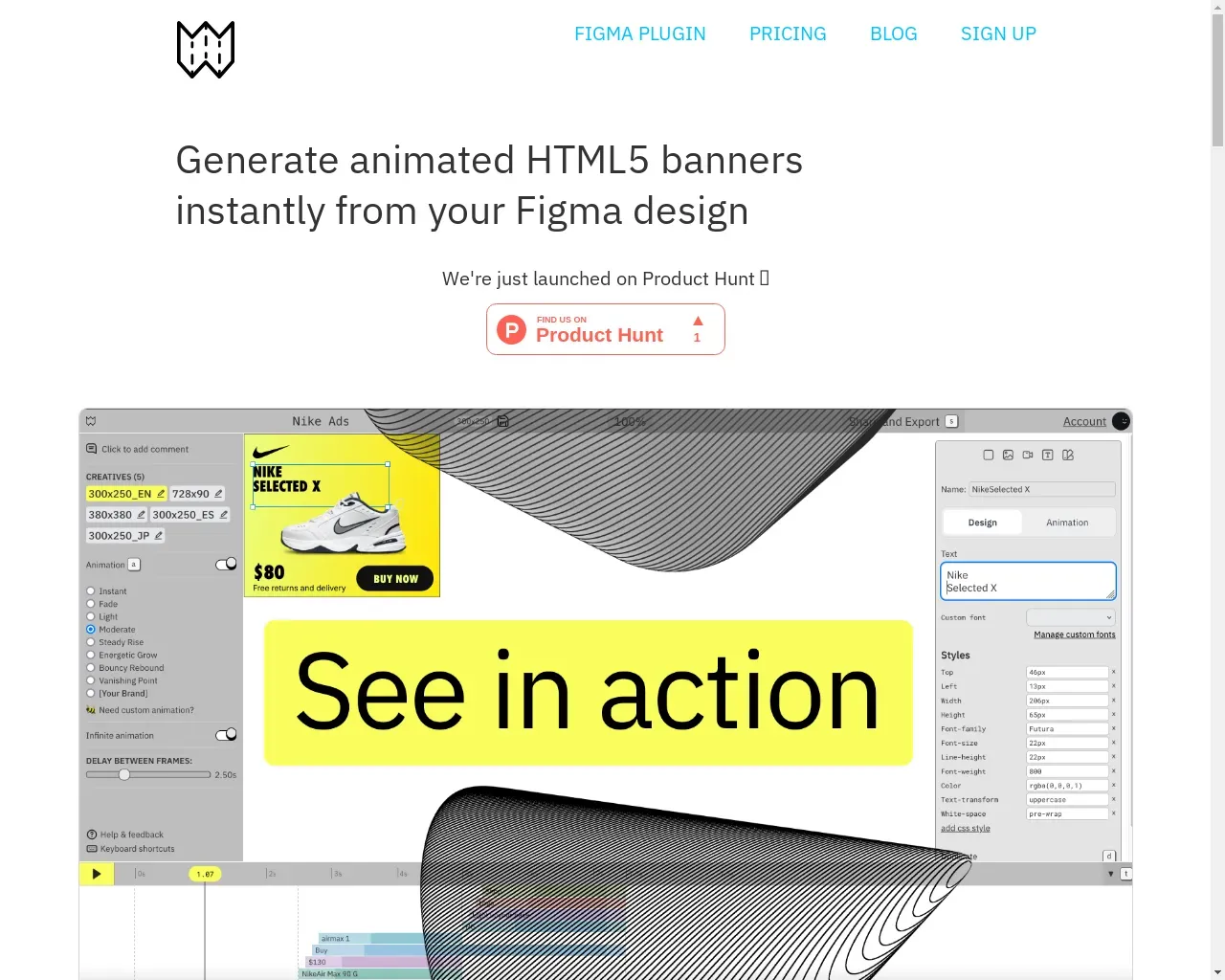 Show HN: I made a native HTML5 animated banner generator - Project Screenshot