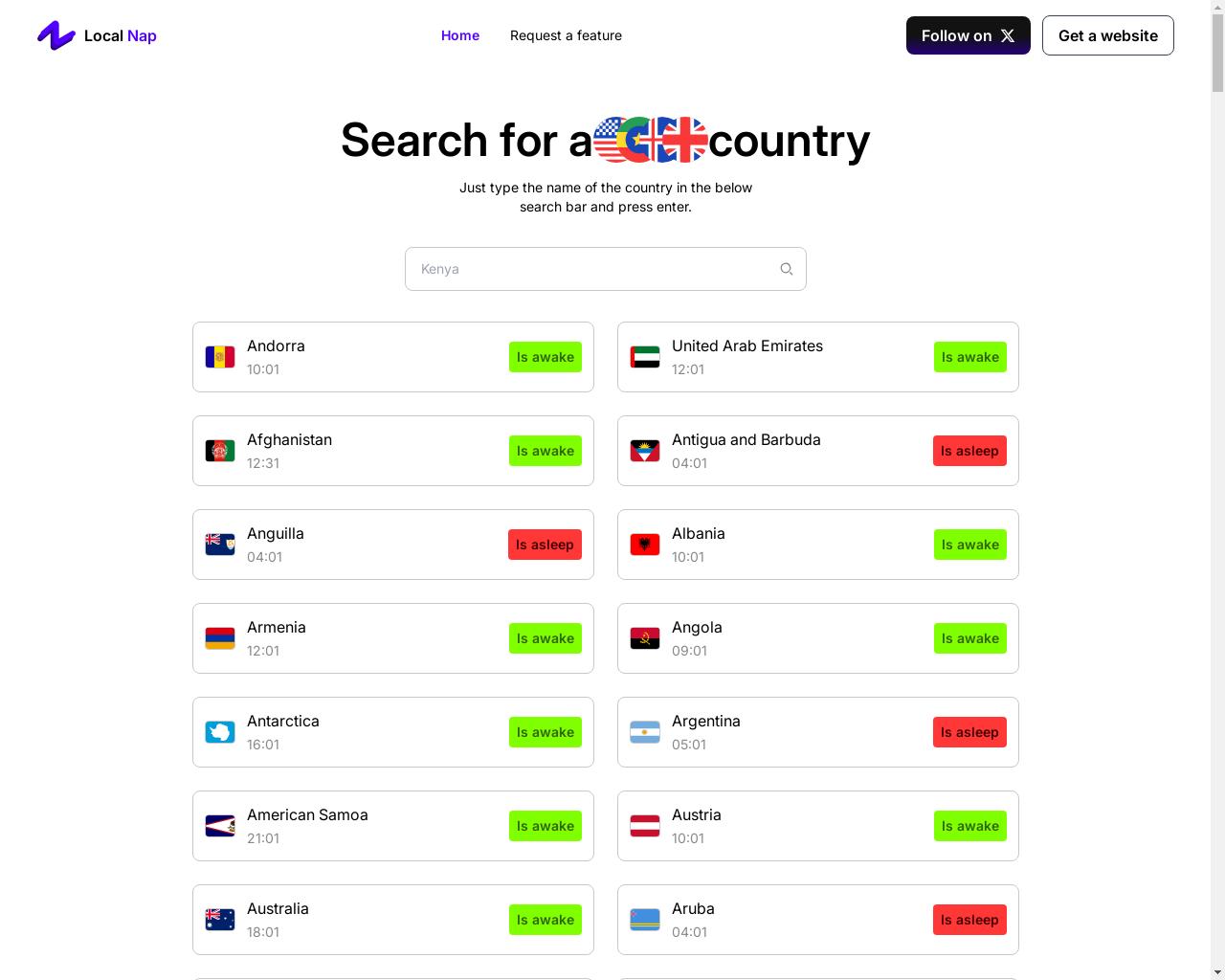 Show HN: どの国が眠っていて、どの国が起きているのかを見るためのツールを作りました - プロジェクトのスクリーンショット