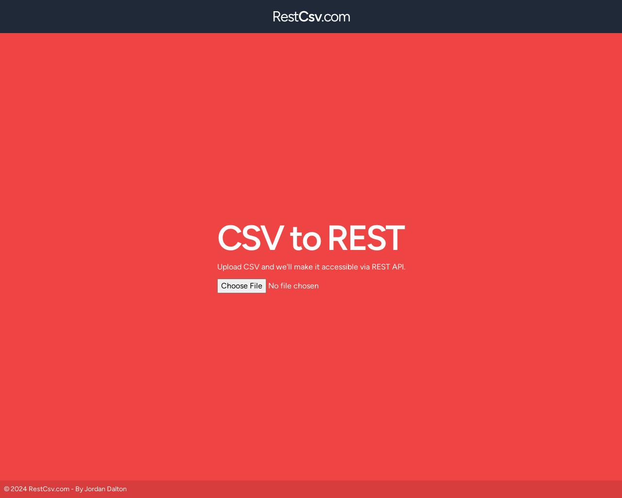 Show HN: RestCSV – Convert Your CSV to REST API - Project Screenshot