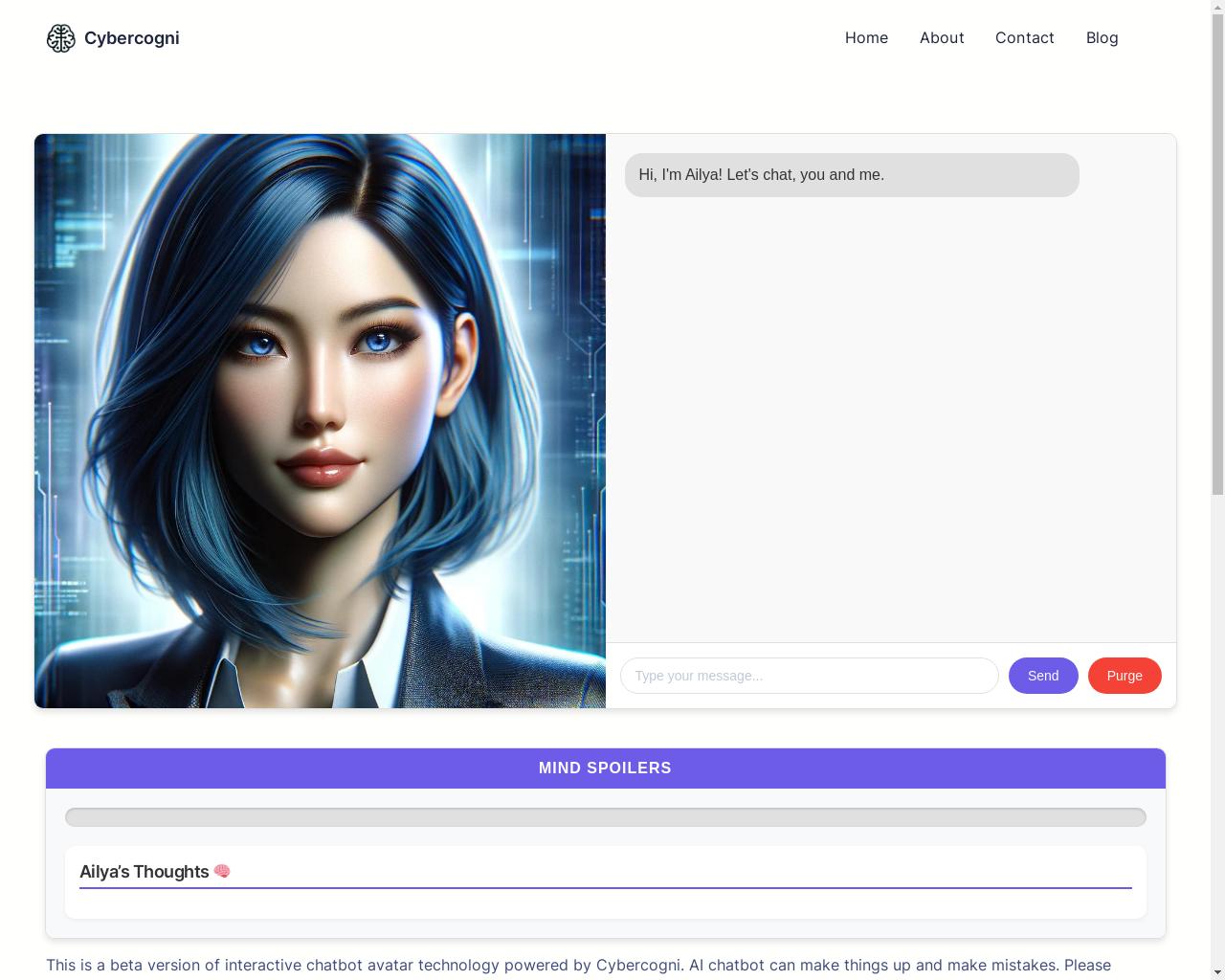 Show HN: Ailya – AI Chatbot with animated avatar and evolving user relationships - Project Screenshot