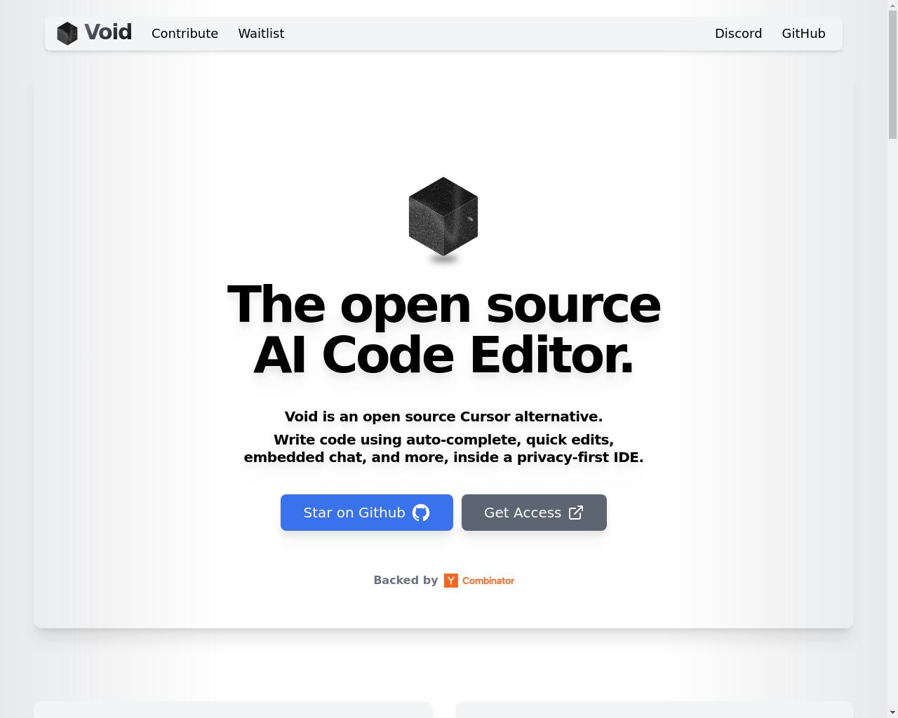 Show HN: Void - open source Cursor AI code editor - Project Snapshot