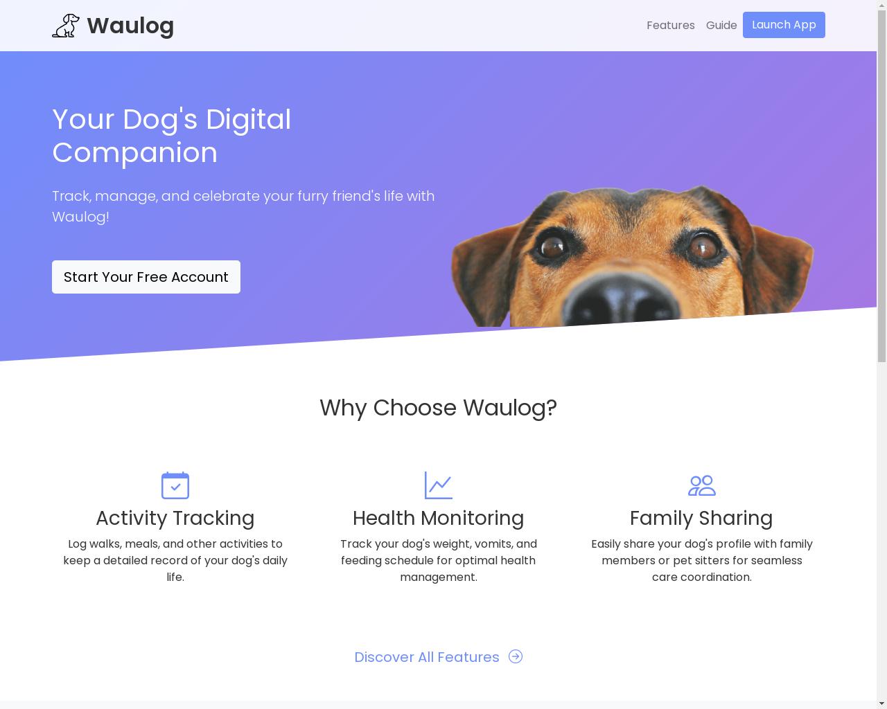 Show HN: Waulog – A digital companion for dog owners - 项目截图