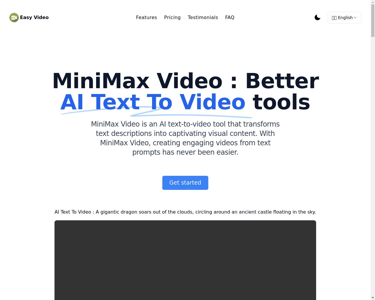 Show HN: MiniMax 视频 – AI 从文本生成视频 - 项目截图