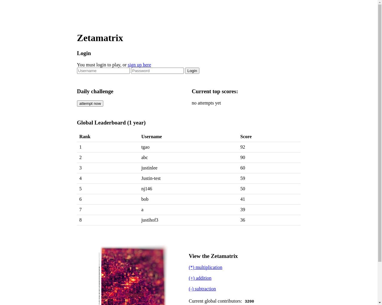 Show HN: Zetamatrix – Competitive times tables - 项目截图