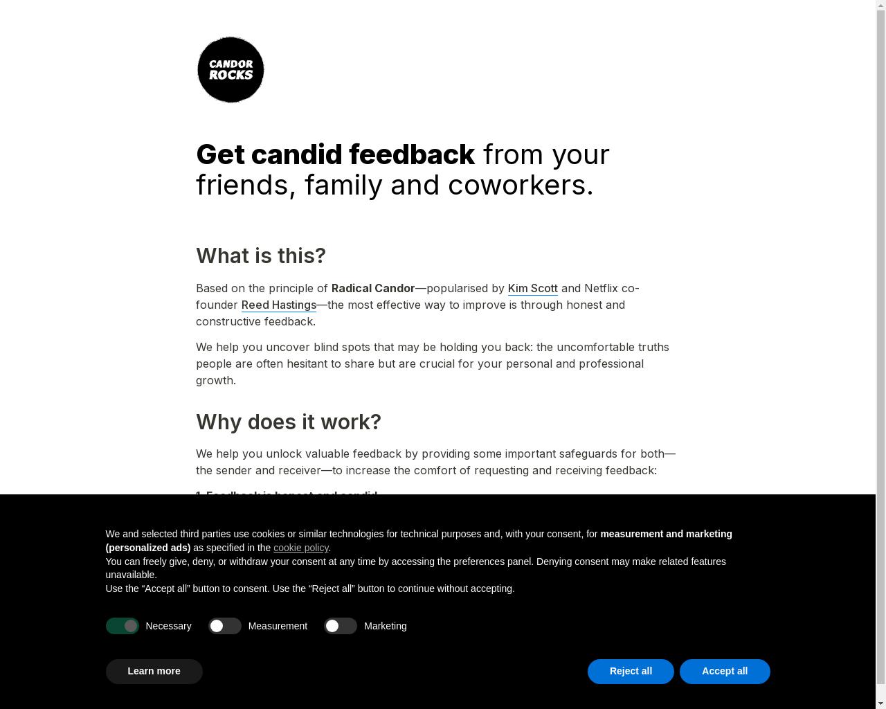 Show HN: Get candid feedback from your friends, family and coworkers - 项目截图