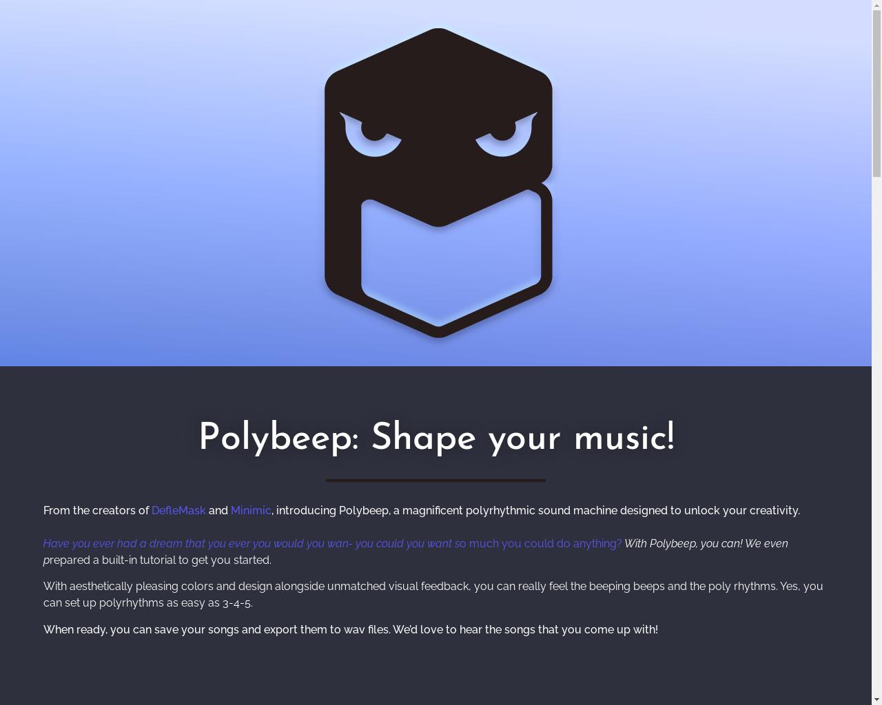 Show HN: Polybeep, a Polyrhythmic Sound Machine - 项目截图