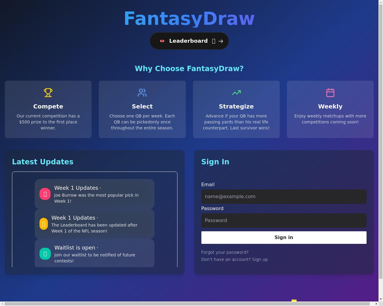 Show HN: Fantasy Sports with Supabase, Vercel, and Next.js - 项目截图