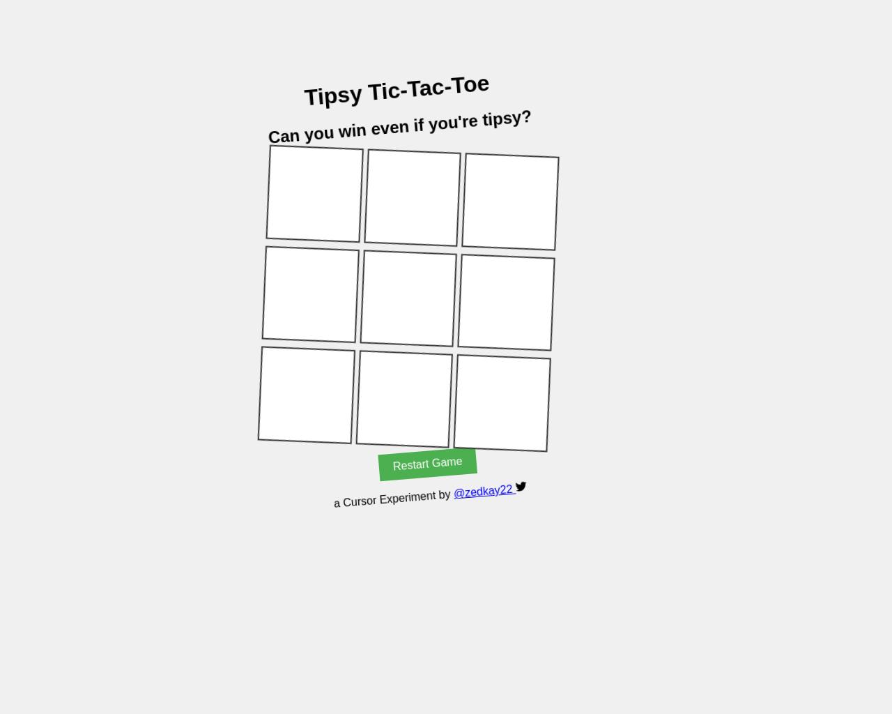 Show HN: Tipsy simulated tic tac toe - 项目截图