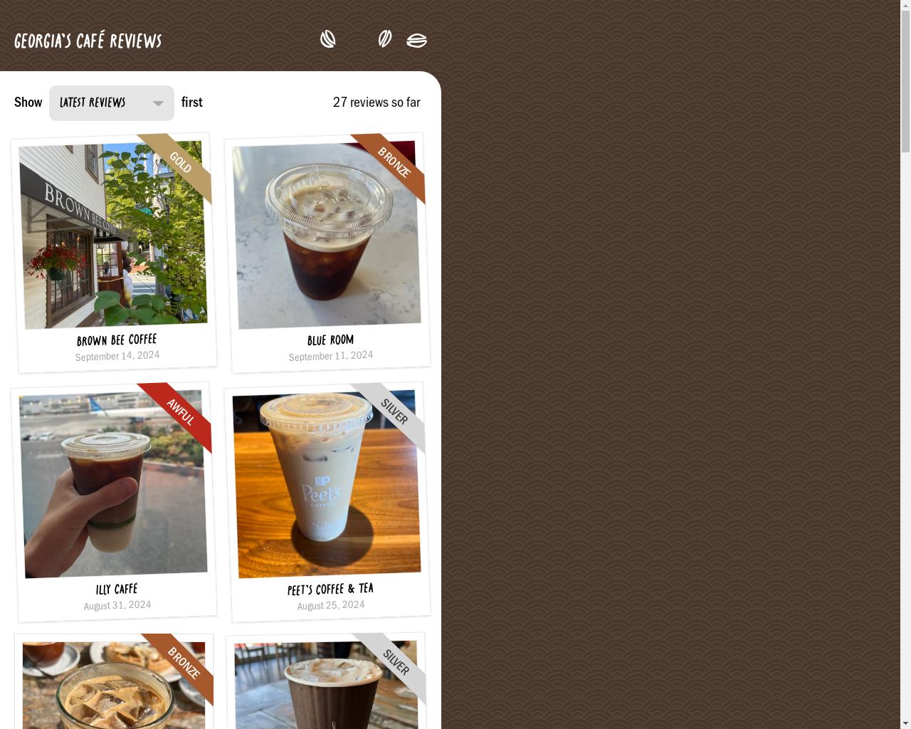 Show HN: Georgia's Café Reviews - 项目截图
