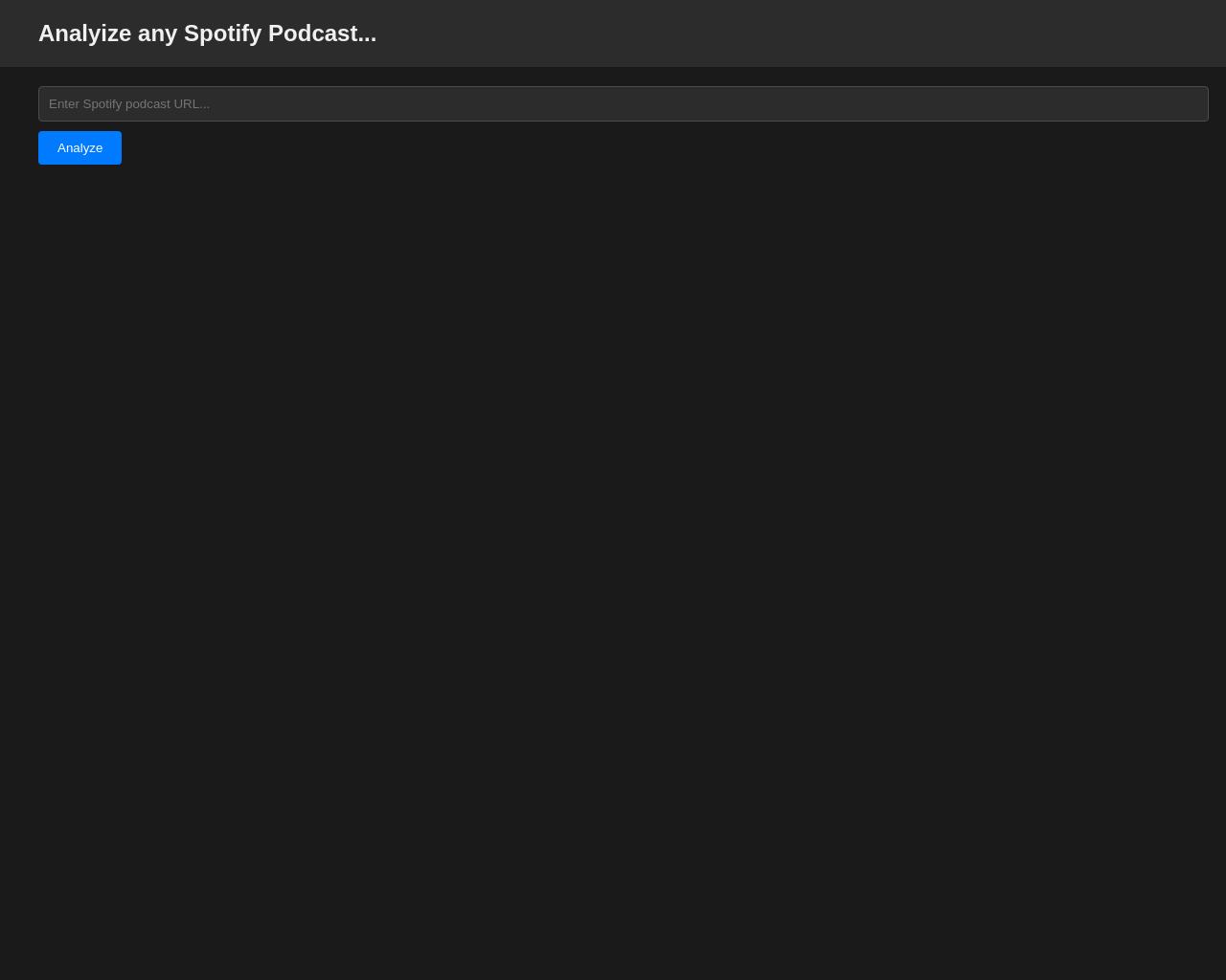 Show HN: AIを使ってSpotifyのポッドキャストを分析する - プロジェクトのスクリーンショット