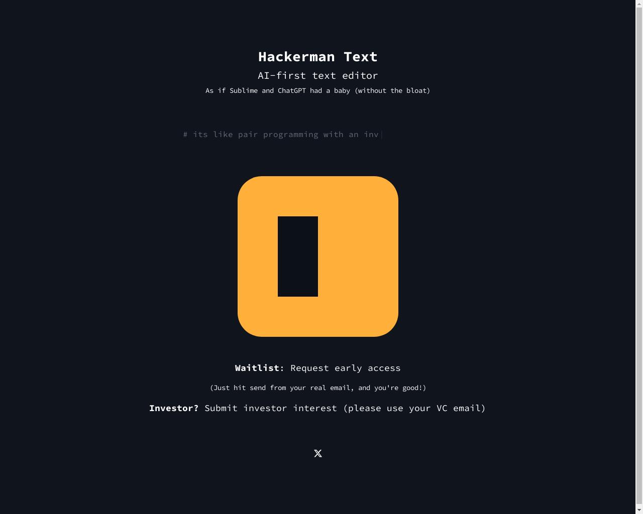 Show HN: AI-first code editor from scratch (waitlist) - 项目截图