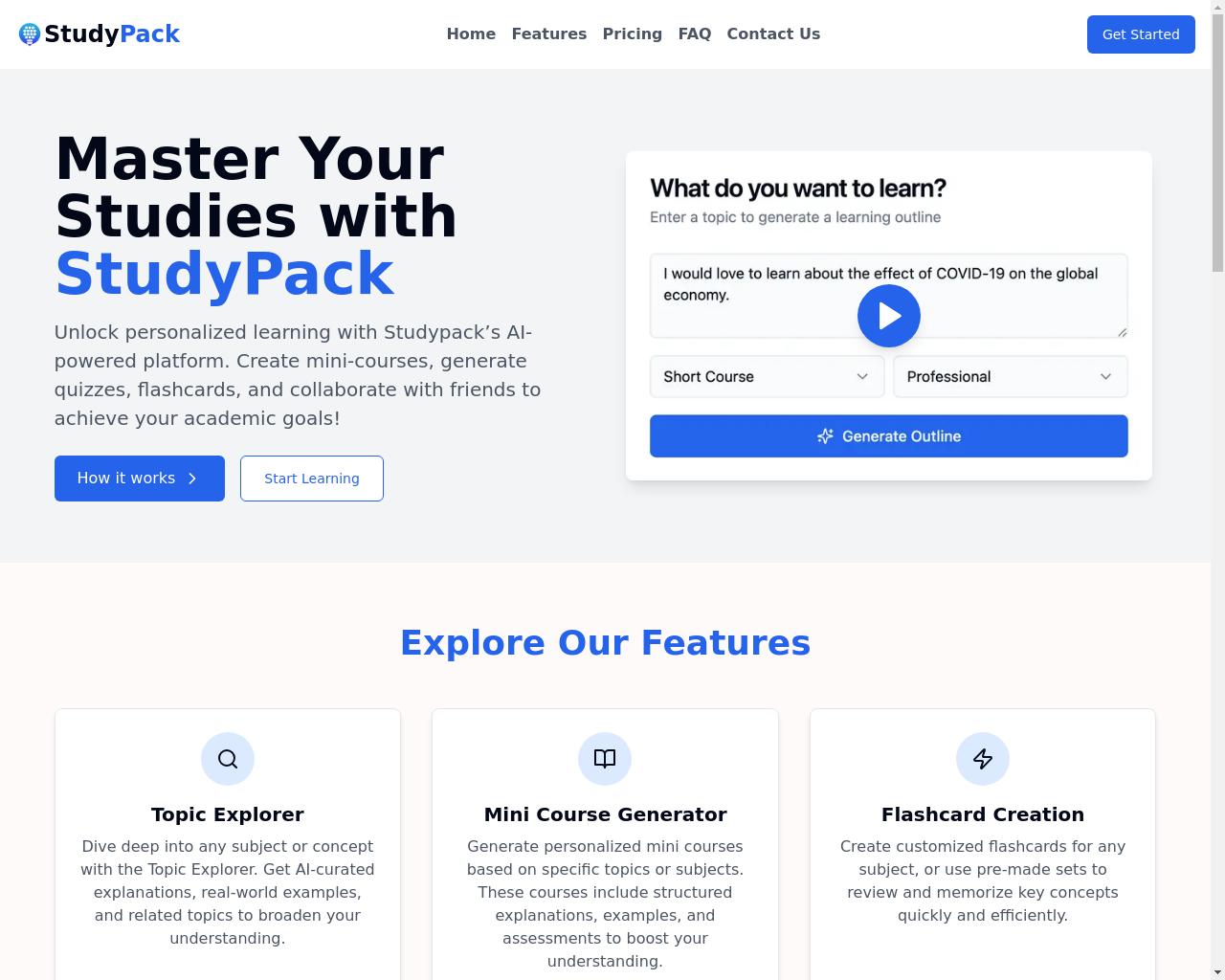 Show HN: I built a personalised study assistant - 项目截图