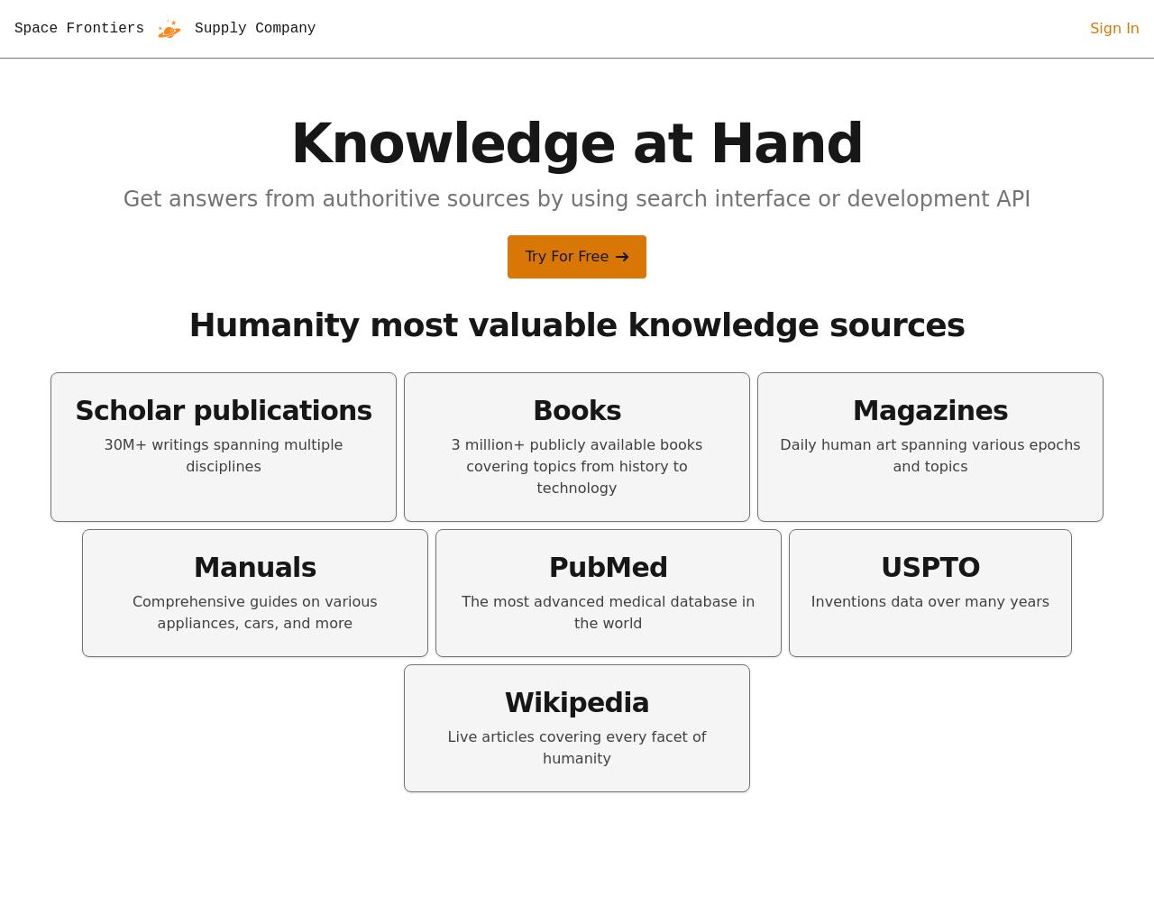 Show HN: AI Search over Books, Patents and Scholar Publications - 项目截图