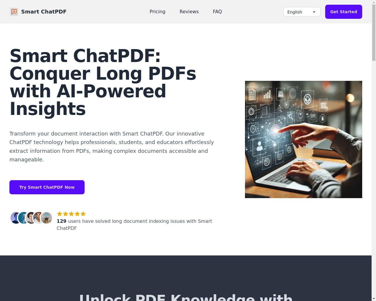 Show HN: I Made SmartChatPDF – Say Goodbye to Long and Big PDFs - 项目截图