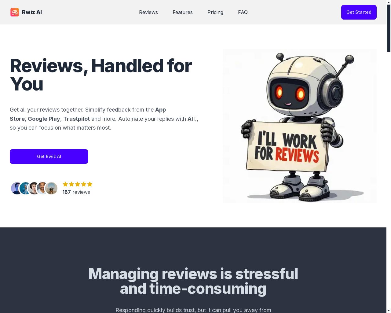 Show HN: Rwiz AI – AI-Powered Review Replies - 项目截图