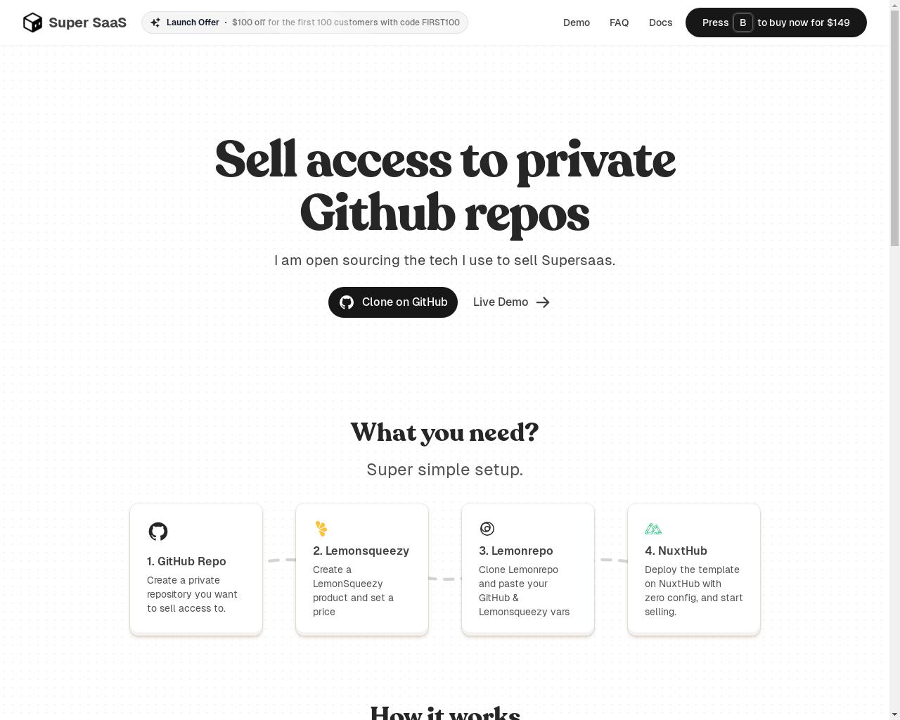 Show HN: Lemonrepo – Sell access to private GitHub repos using Lemonsqueezy - 项目截图