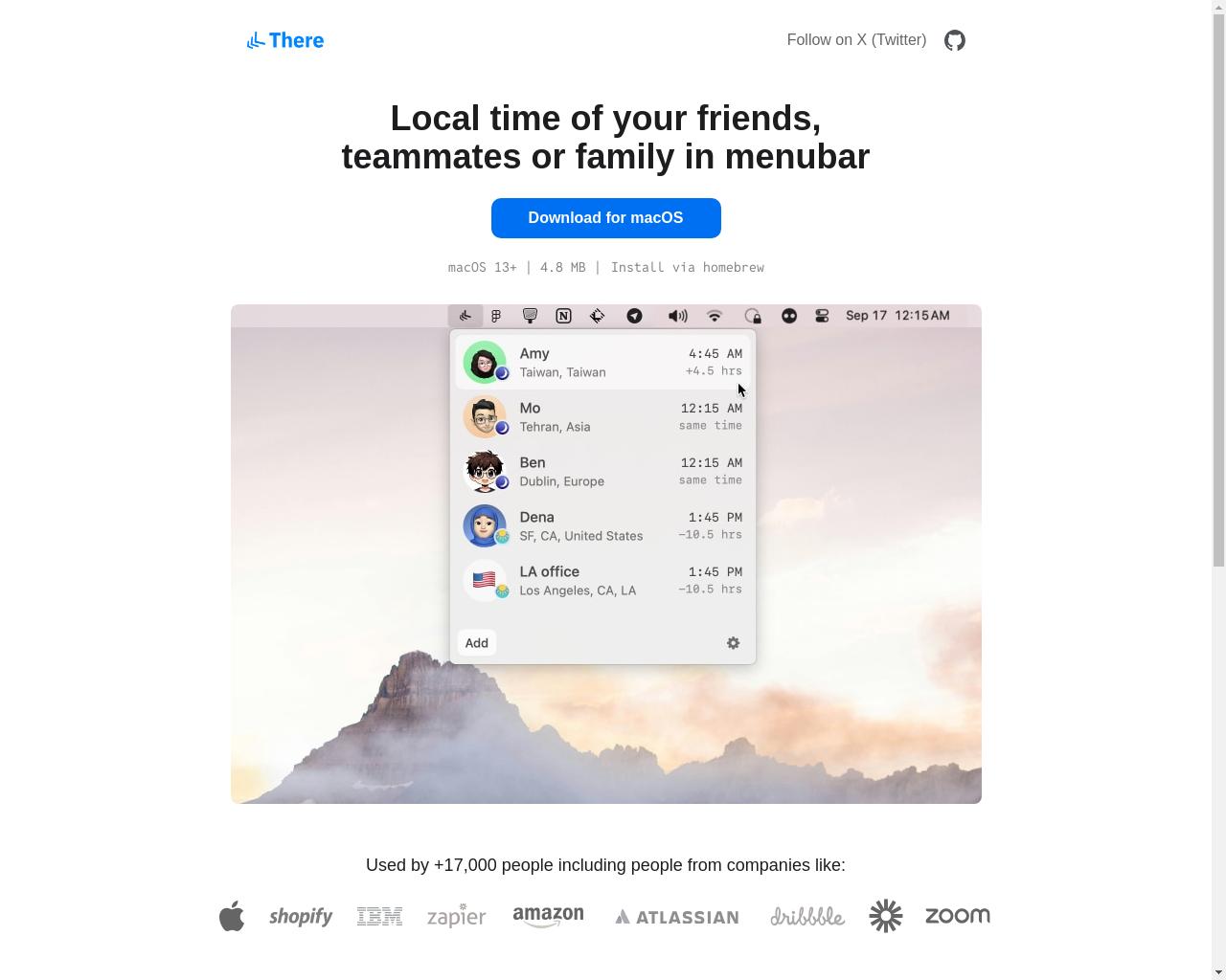 Show HN: Local time of your friends in macOS menubar (native) - 项目截图