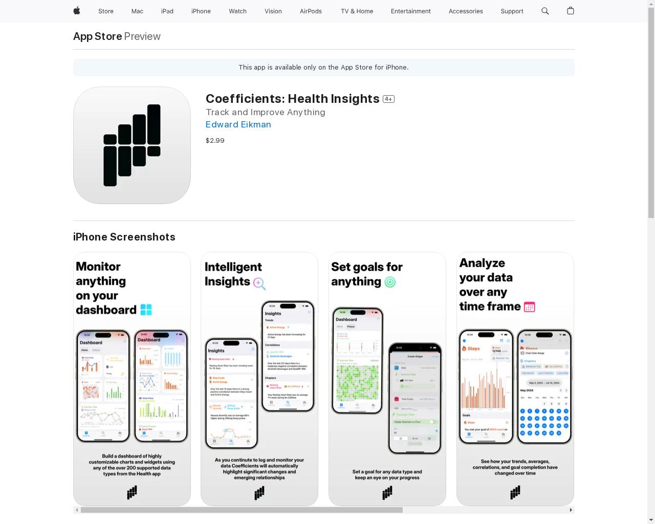 Show HN: Coefficients – Highly customizable health data dashboard and insights - 项目截图