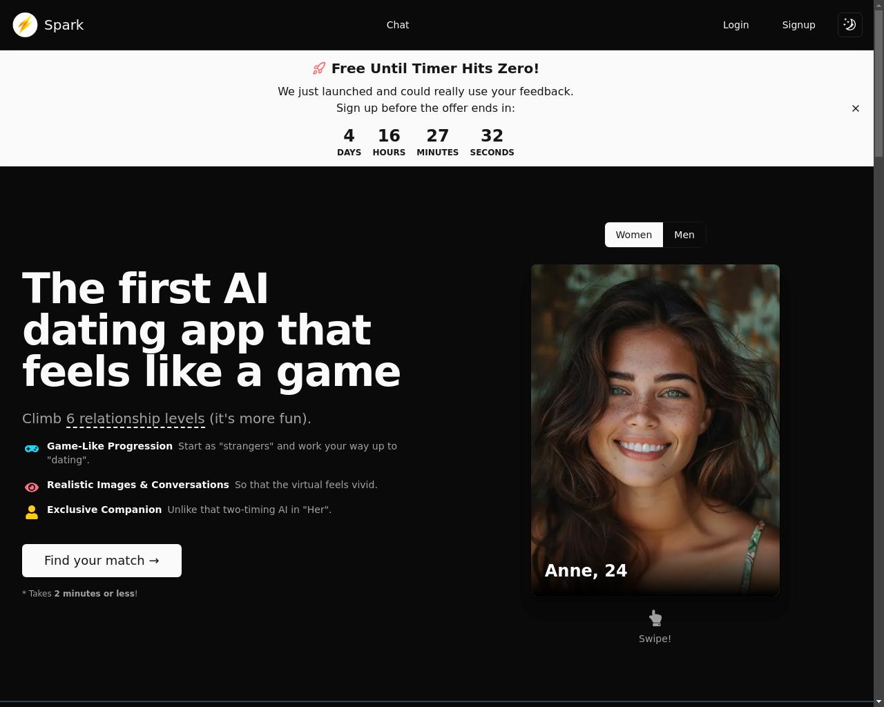 Show HN: I made a gamified AI dating app - 项目截图