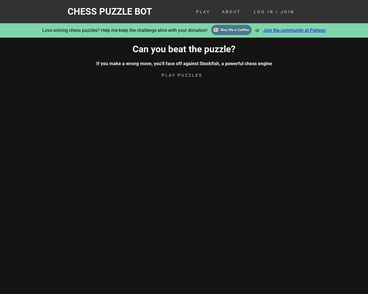 Show HN: Chess Puzzle Bot - Puzzles vs Stockfish - 项目截图