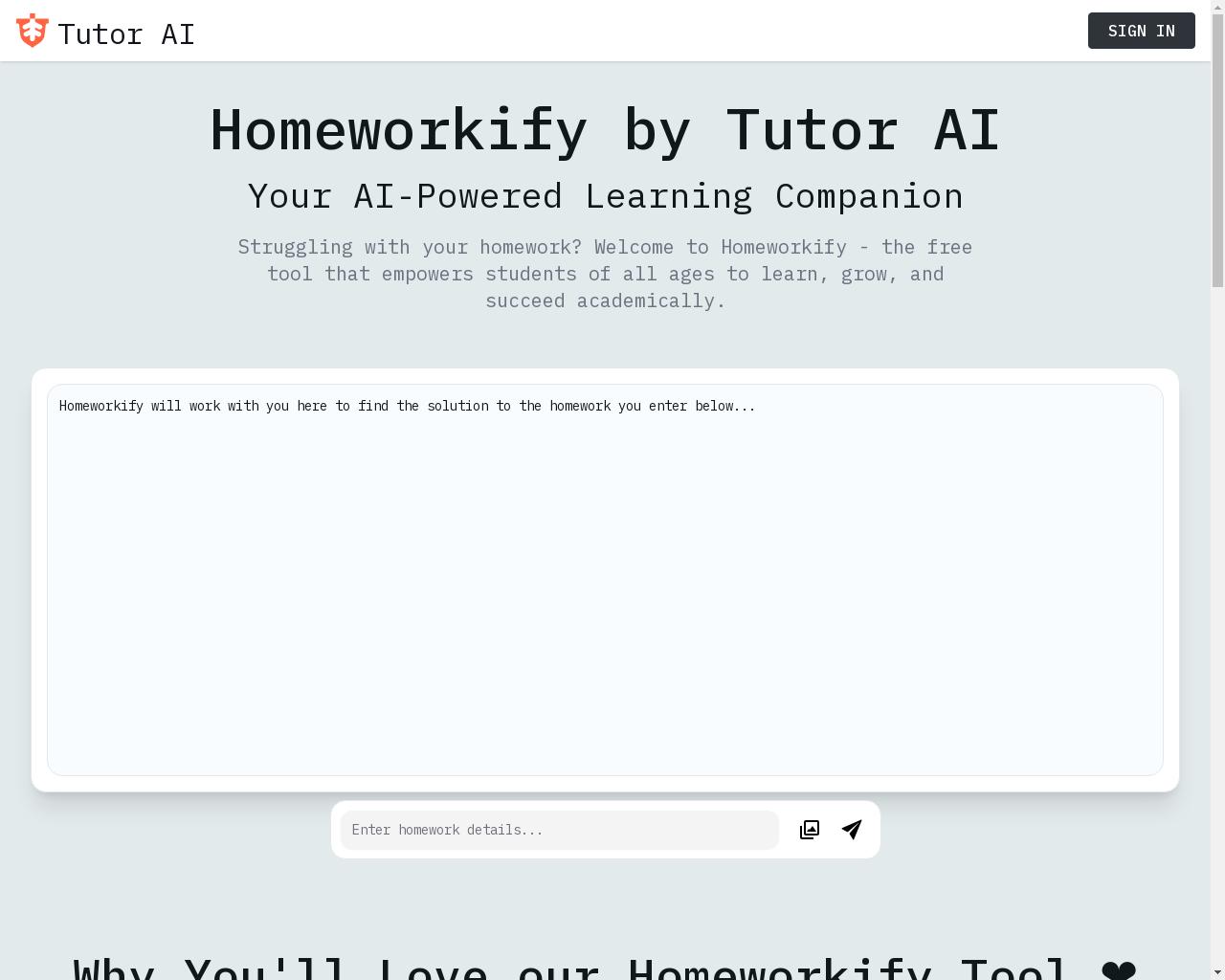 Show HN: We released a free AI homework assistant (Homeworkify alternative) - 项目截图