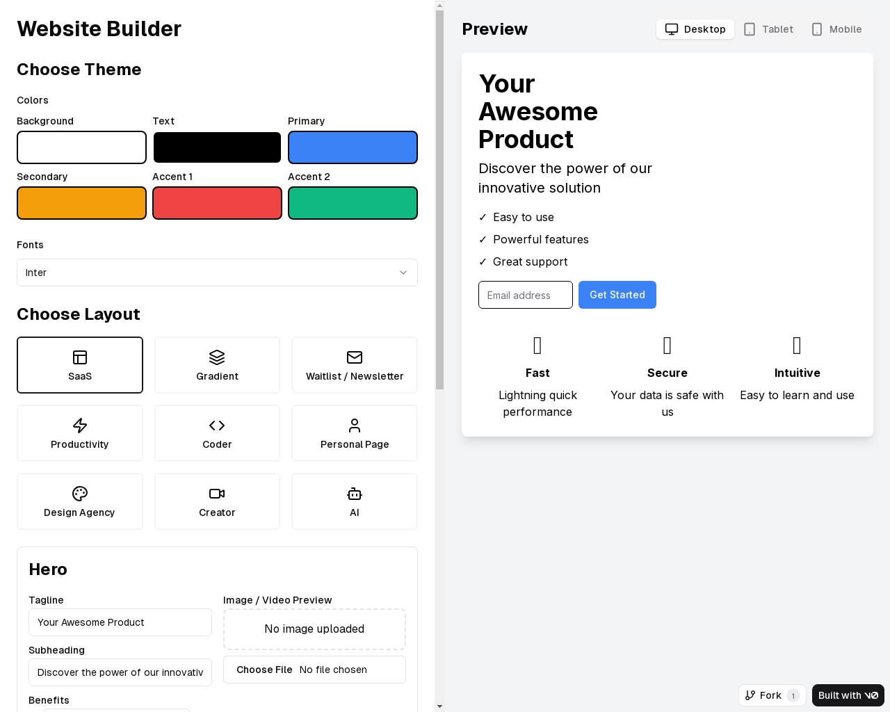 Show HN: Not Another Website Builder - 项目截图