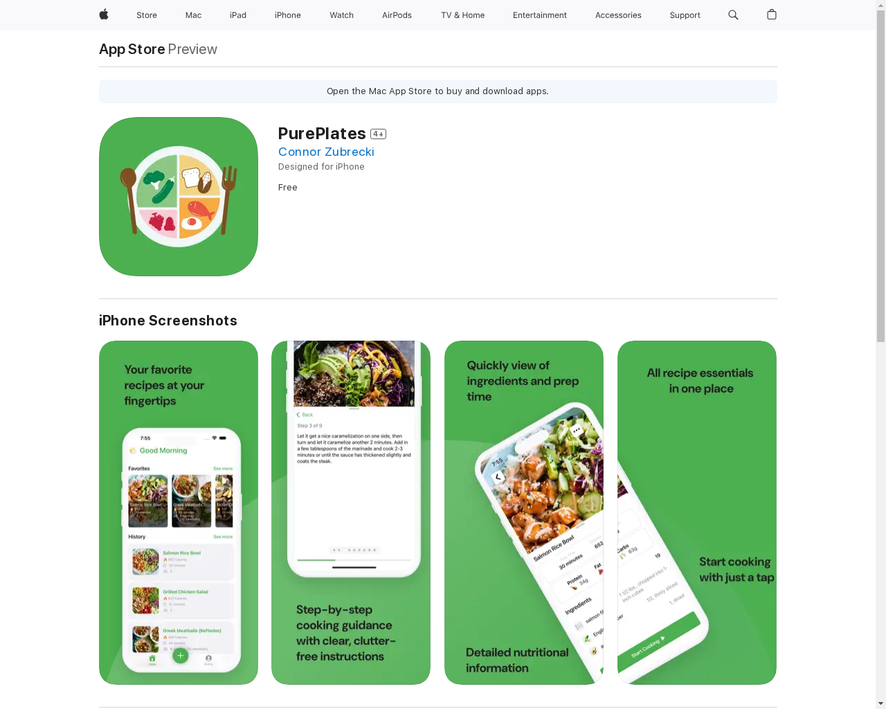 Show HN: PurePlates – レシピスクレイピング iOS アプリ - プロジェクトのスクリーンショット