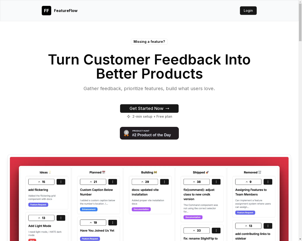 Show HN: I made FeatureFlow, Ship features users (really) want- featureflow.tech - Project Screenshot