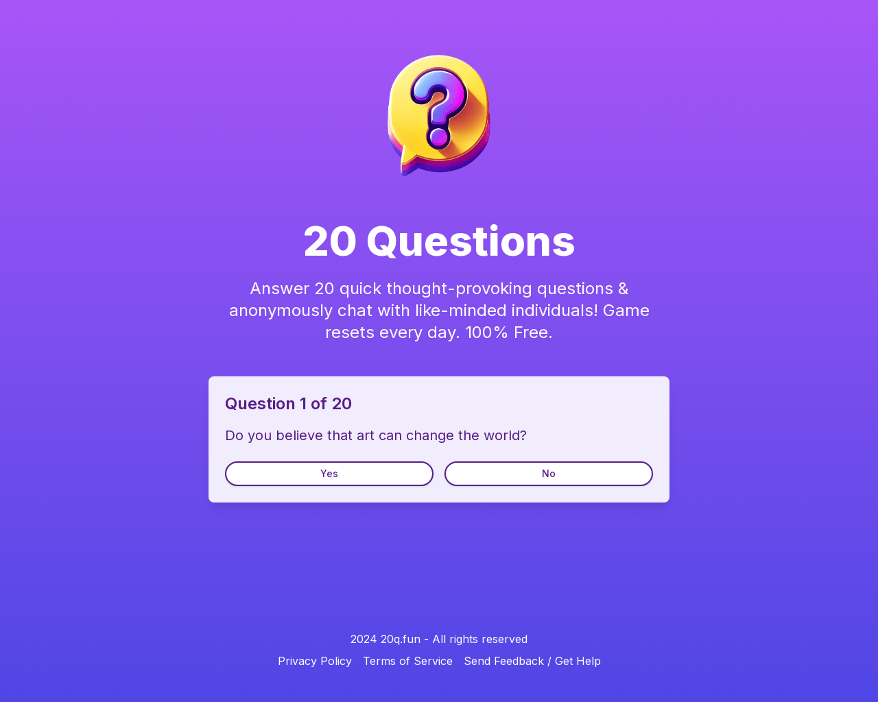 Show HN: 20 Questions - Project Screenshot