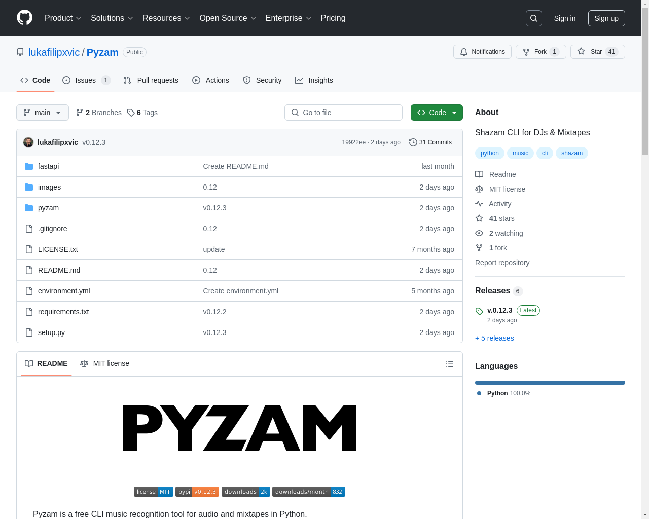 Show HN: Pyzam – Recognize and Visualize Songs from Your Terminal - Project Screenshot