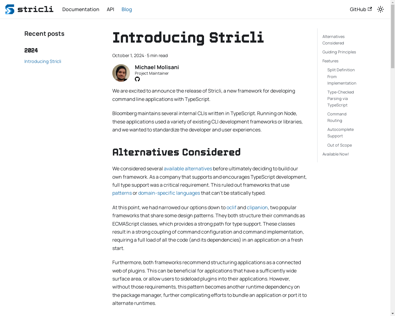 Show HN: Stricli – a new TypeScript-type-safe CLI framework - Project Screenshot