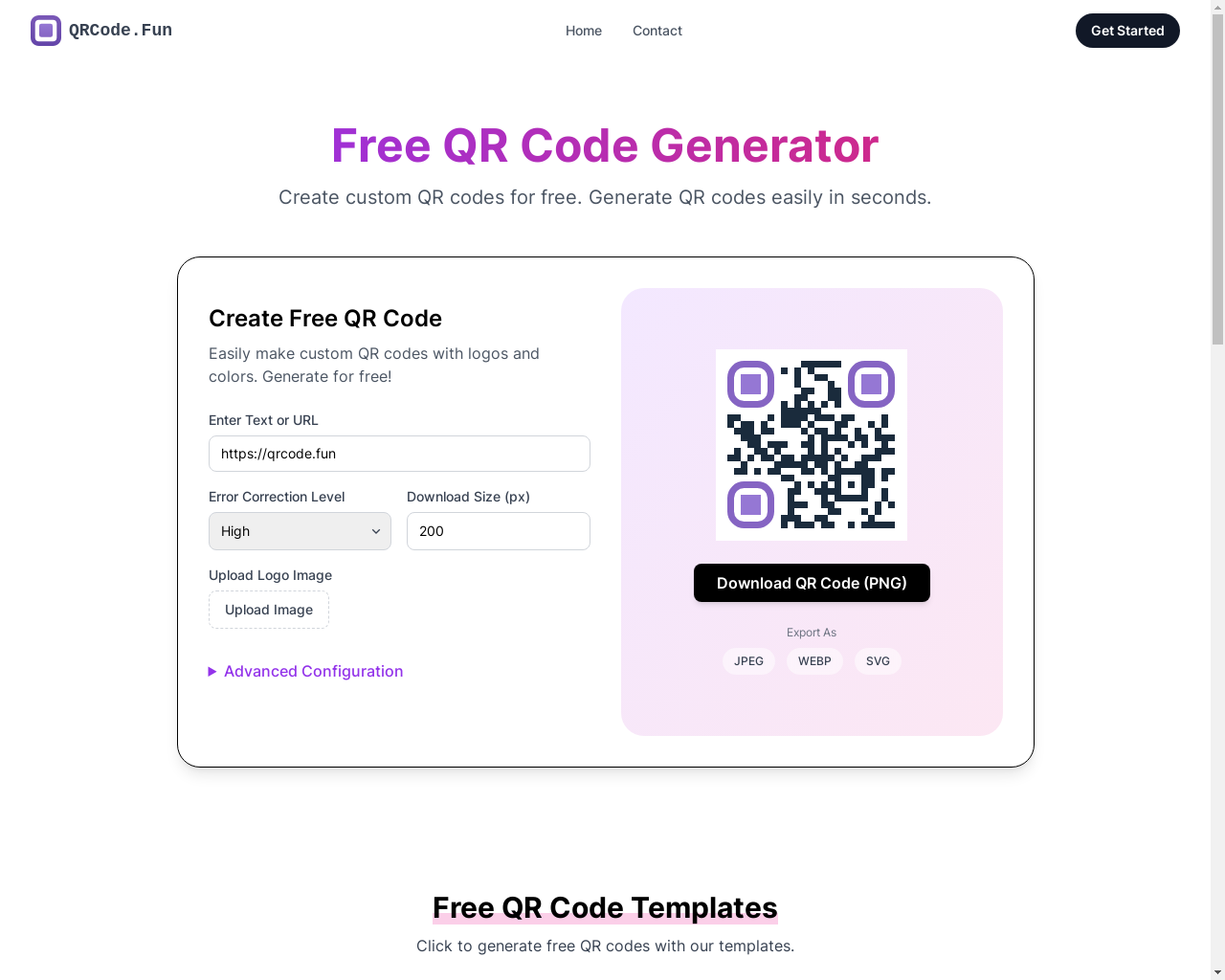 Show HN: QRCode.fun – Beautiful QR Code Generator - Project Screenshot