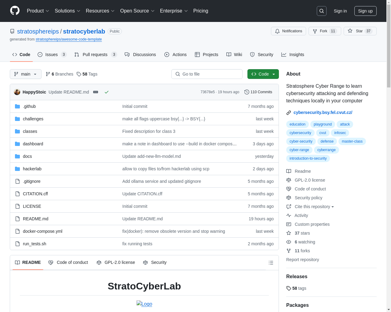 Show HN: StratoCyberLab – Local cyber range to practice attacking and defending - Project Screenshot