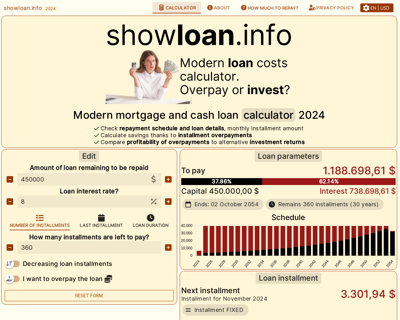 Show HN: Overpay mortgage or invest? I built a calculator to help you decide - Project Screenshot