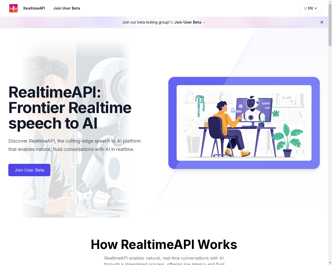 Show HN: RealtimeAPI – Talking with AI in Realtime Like a Human - Project Screenshot