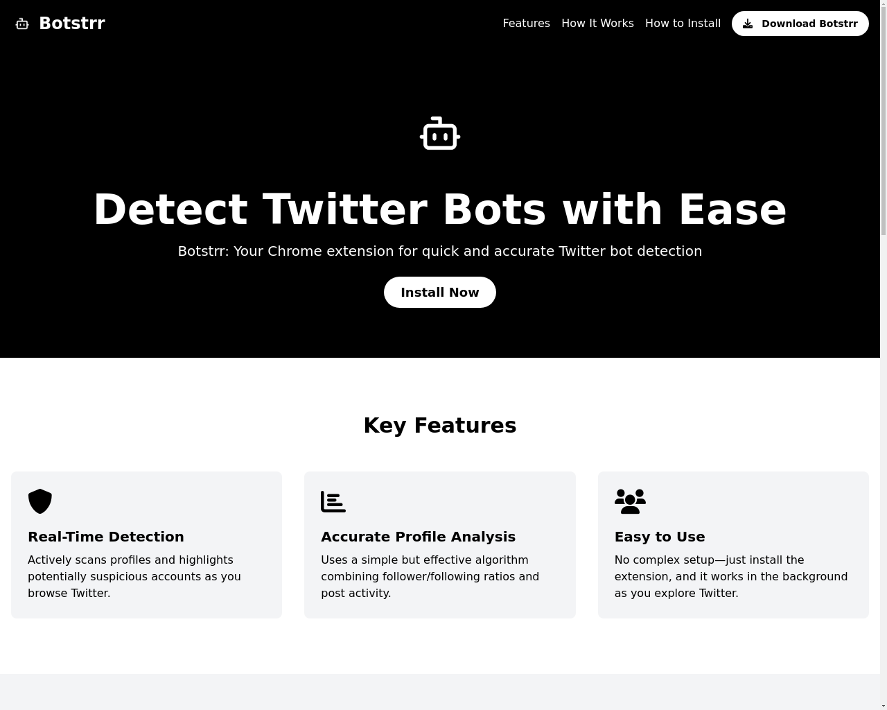 Show HN: A Twitter Bot Detection Chrome Extension - Project Screenshot