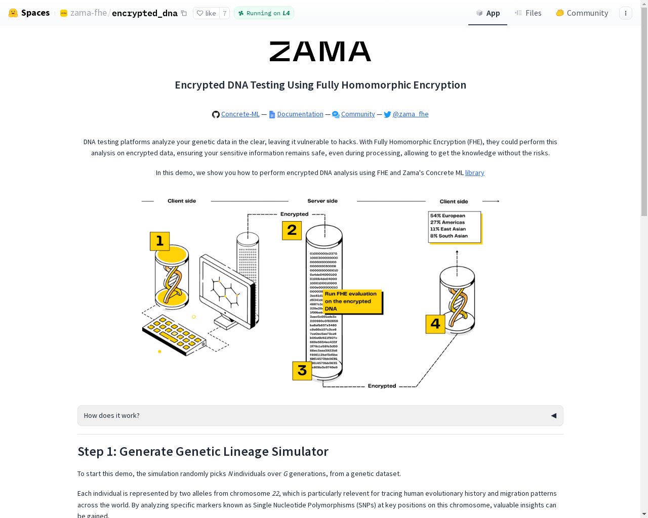 Show HN: We made an encrypted DNA testing app using Homomorphic Encryption - Project Screenshot