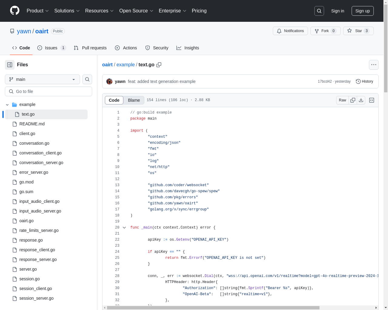 Show HN: Testing the New OpenAI Realtime API with Golang - Project Screenshot