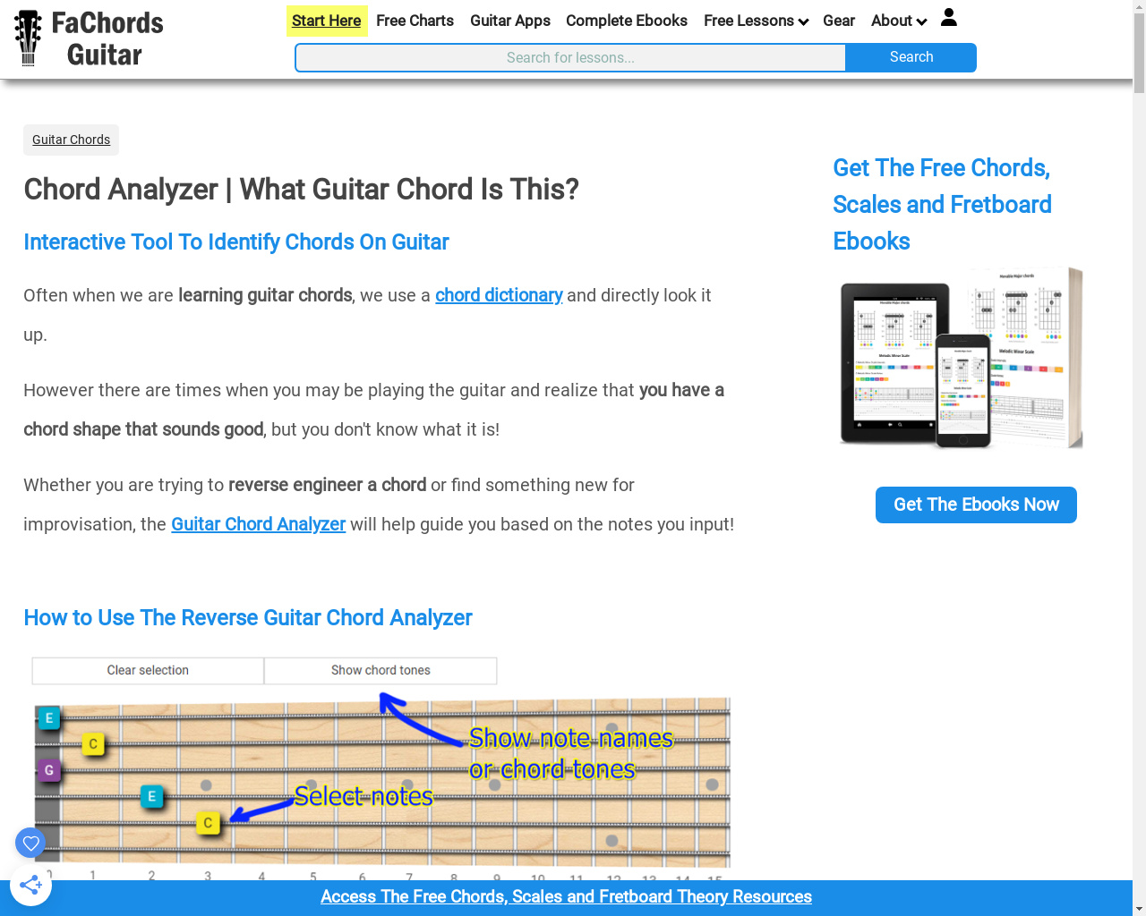 Show HN: Find the name of any guitar chord – (NO AI-based tool) - Project Screenshot