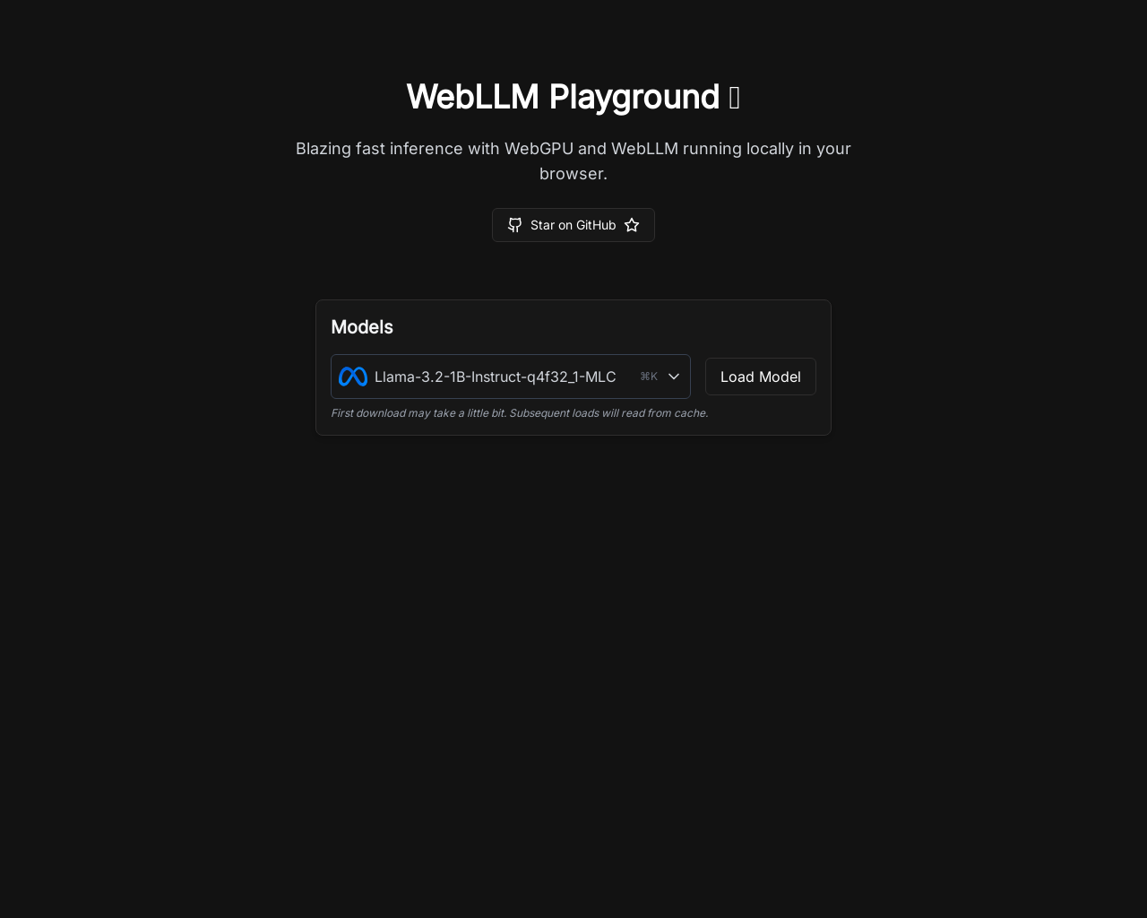 Show HN: WebLLM Playground – Run LLMs in the Browser on WebGPU - Project Screenshot