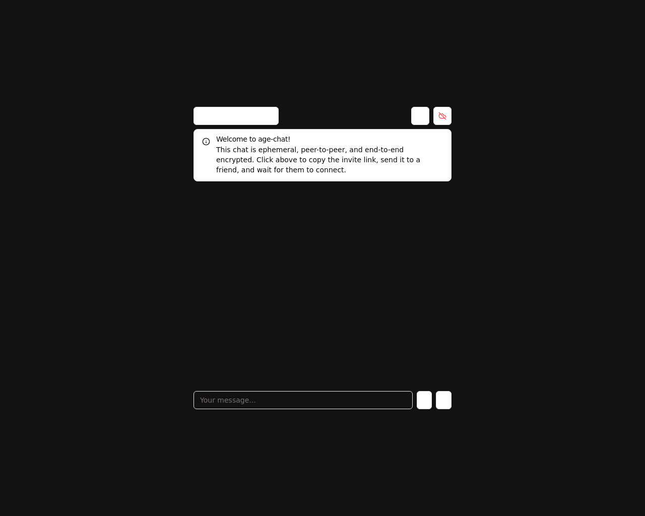 Show HN: ピアツーピアでエンドツーエンド暗号化された一時的チャット「Age」 - プロジェクトのスクリーンショット