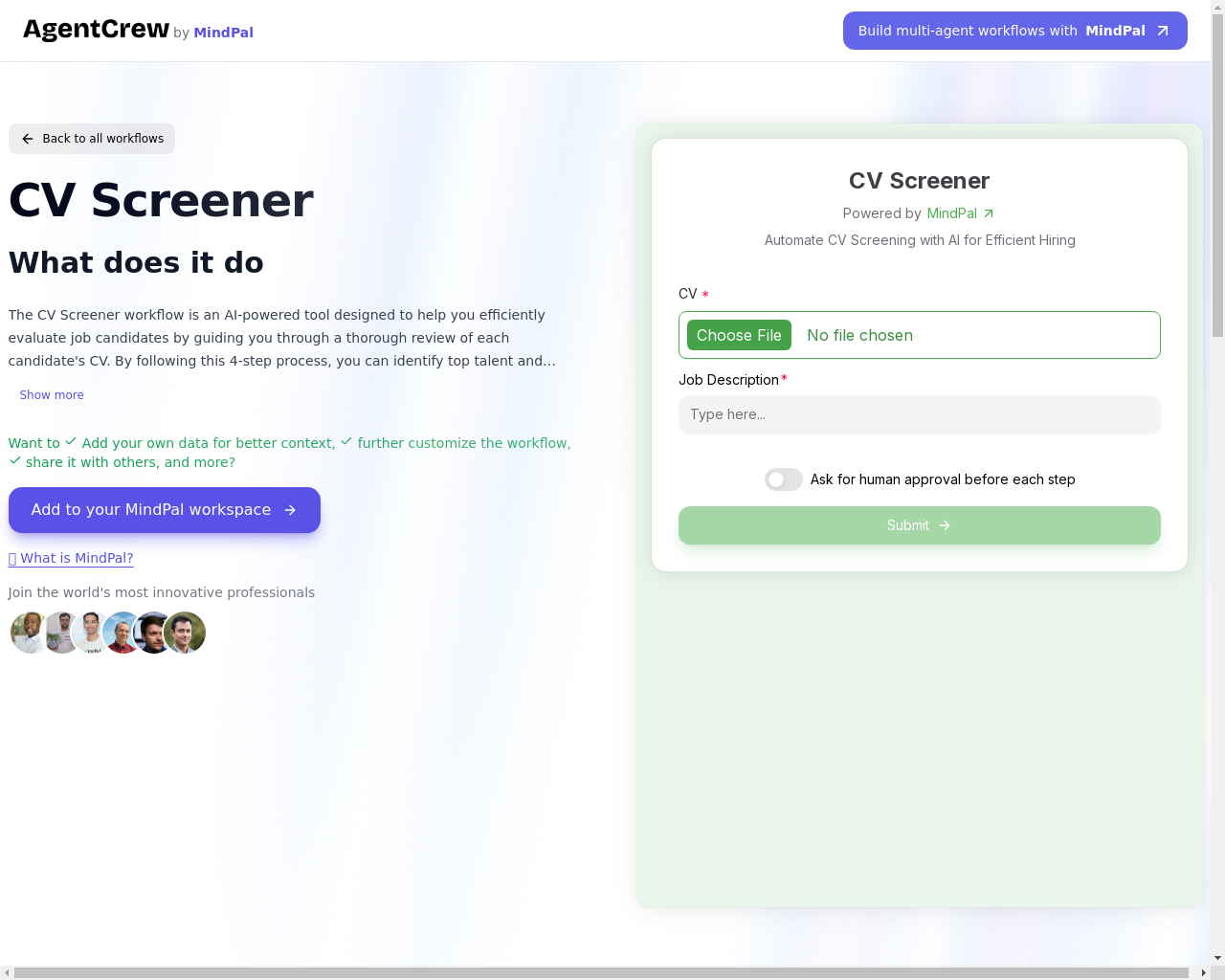 Show HN: Screen CV to accelerate your startup's recruitment in seconds - Project Screenshot