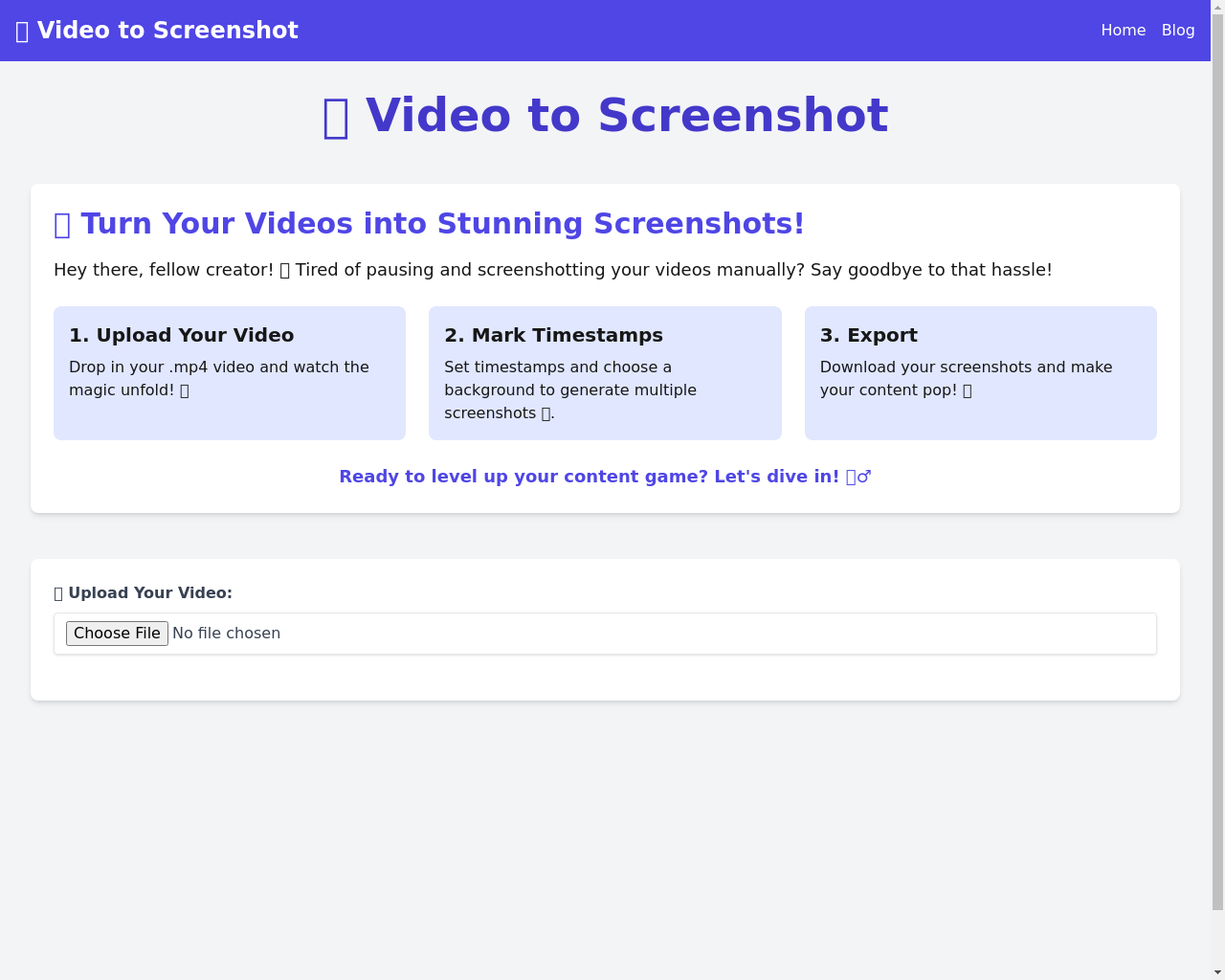 Show HN: Turn Your Videos into Screenshots - Project Screenshot