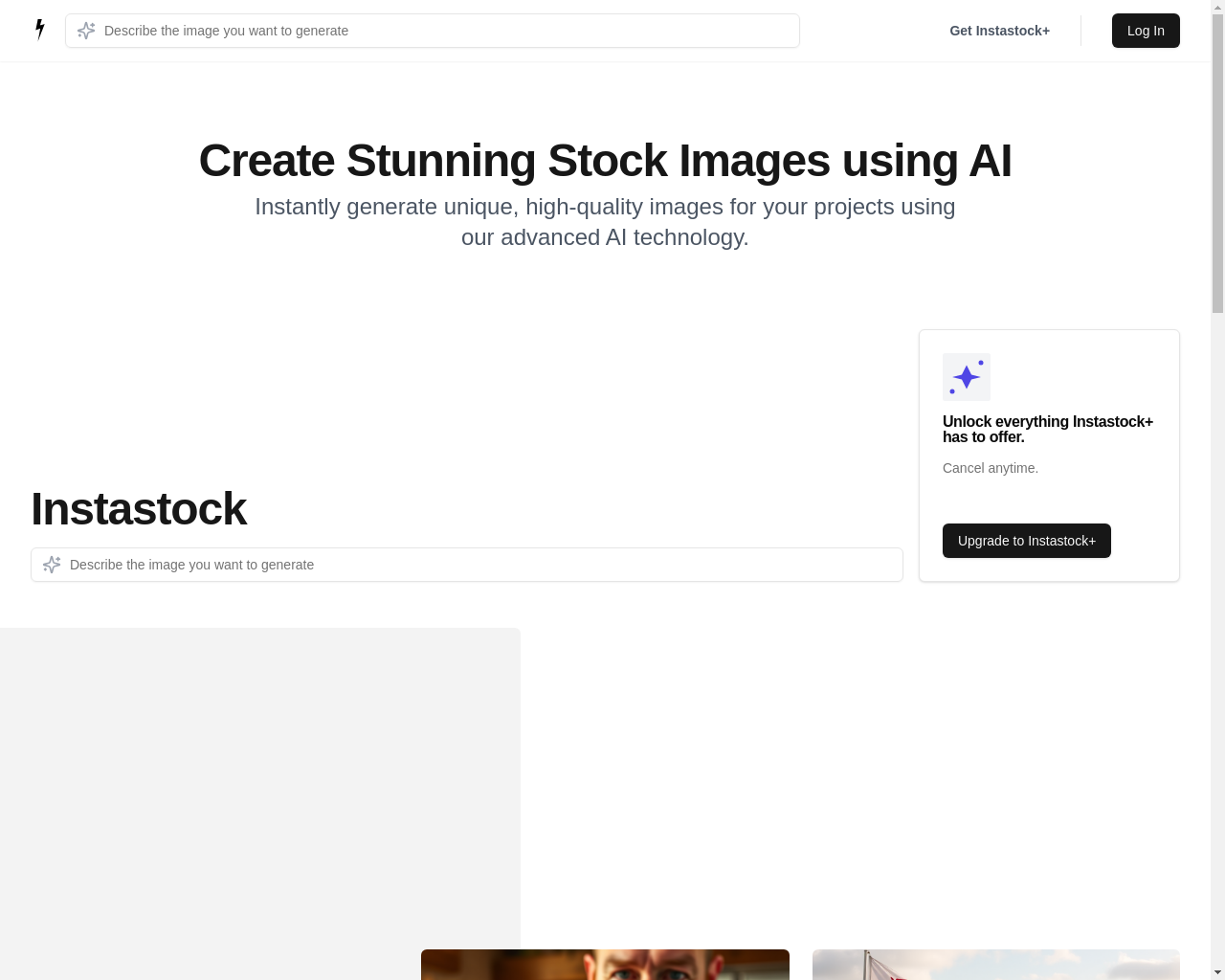 Show HN: I built an AI stock photo generator - Project Screenshot