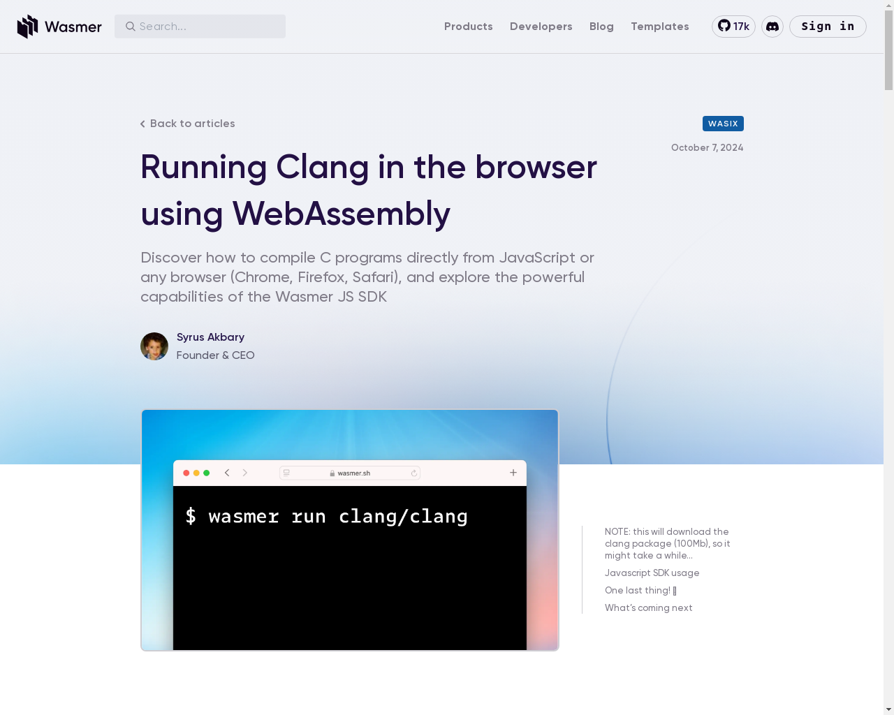 Show HN: Compiling C in the browser using WebAssembly - Project Screenshot