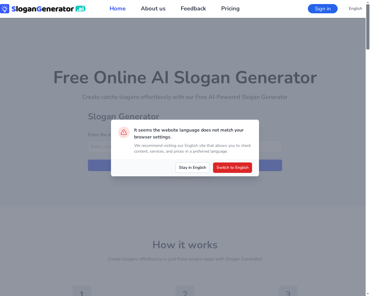 Show HN: Slogan Generator – Instantly create catchy slogans with AI - Project Screenshot