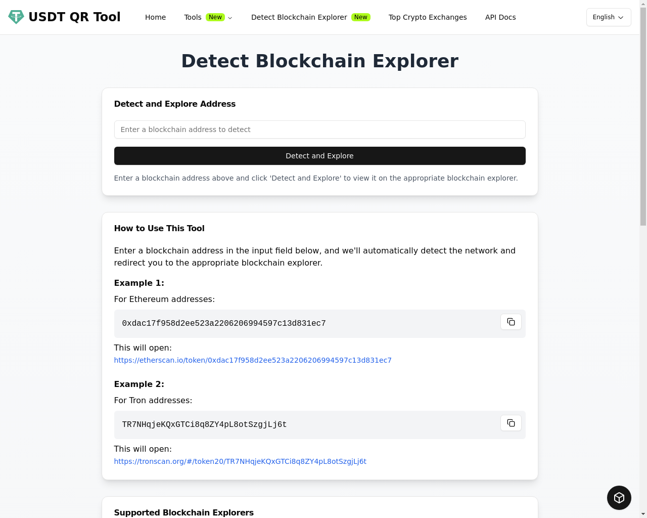 Show HN: ブロックチェーンエクスプローラーディテクター – 自動で正しいエクスプローラーを検出して開く - プロジェクトのスクリーンショット