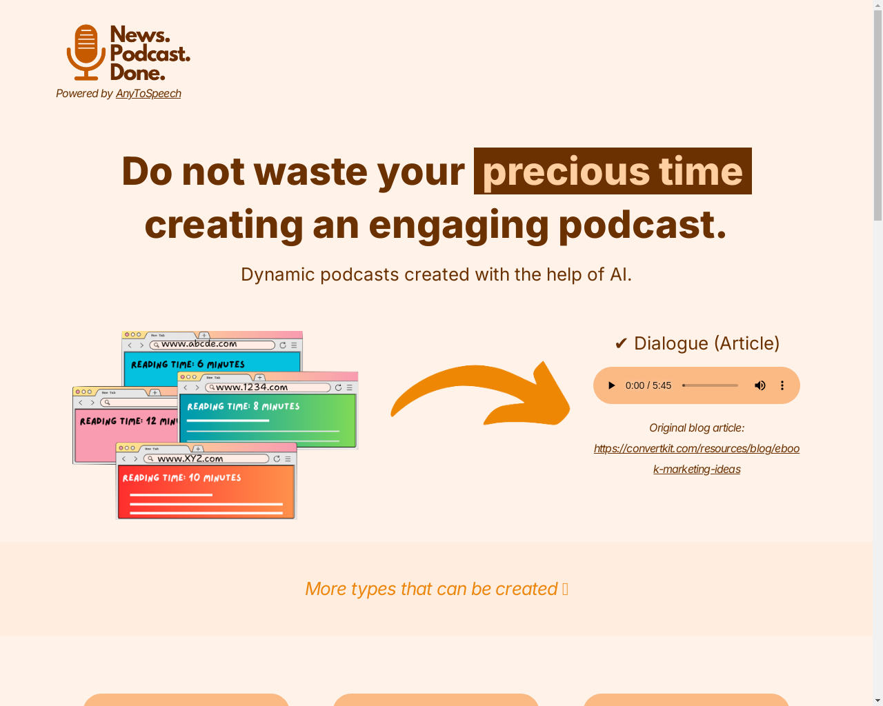 Show HN: Create AI Dialogue Podcasts - Project Screenshot