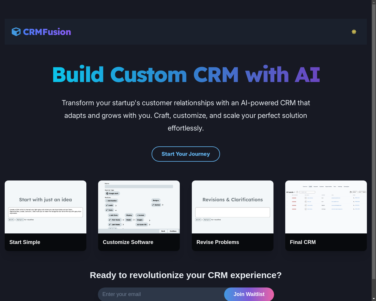 Show HN: CRMFusion – Custom AI CRM Builder - Project Screenshot